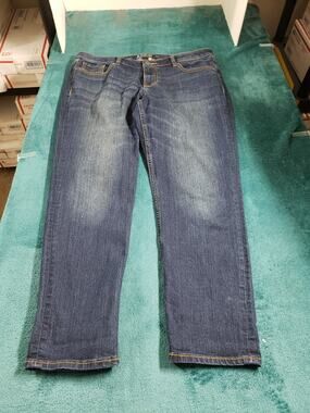 Apt 9 Jeans Size 12 Women Blue Pants Stretch Denim Mid Rise Slim Capri